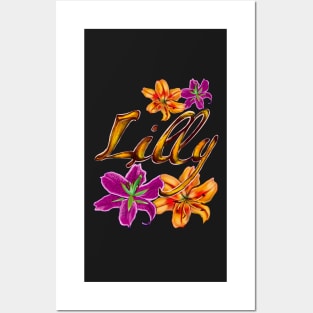 Top 10 best personalised gifts 2022  - Lilly ,personalised,personalized name with painted lilies Posters and Art